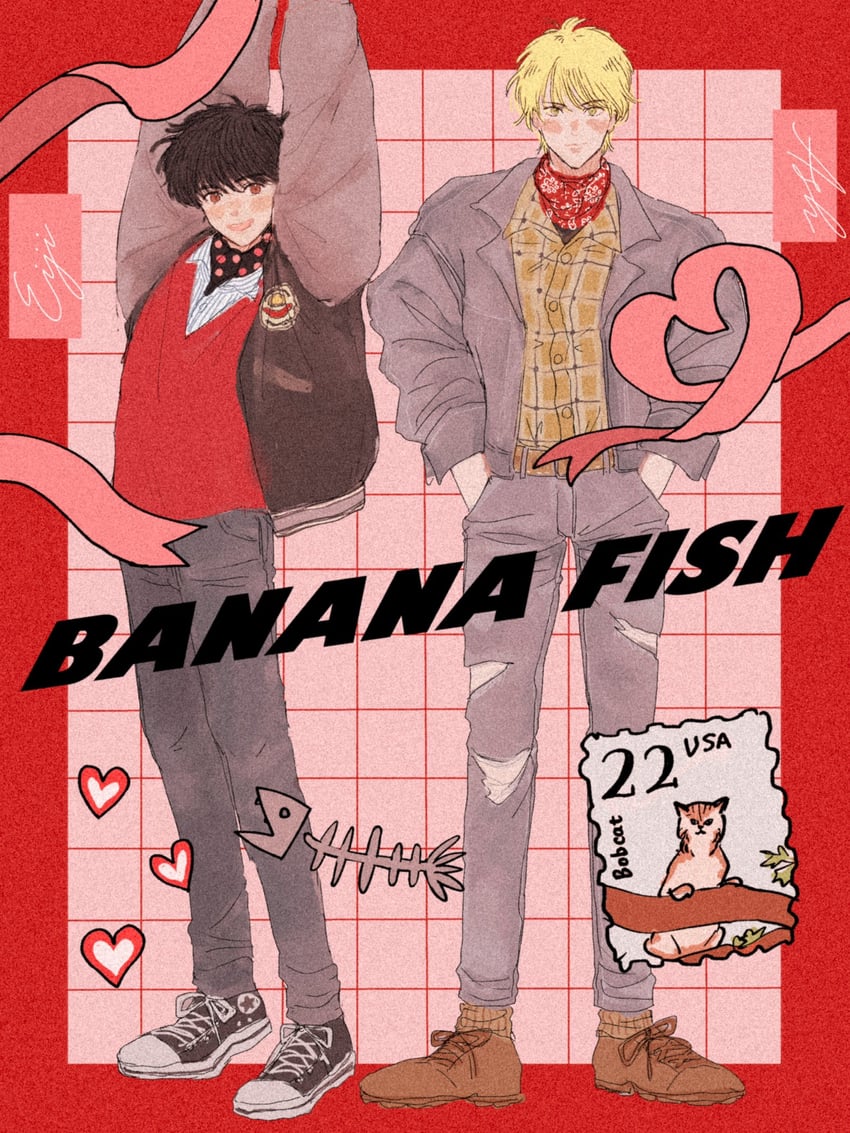 ash lynx and okumura eiji (banana fish) drawn by yu_ru_lull