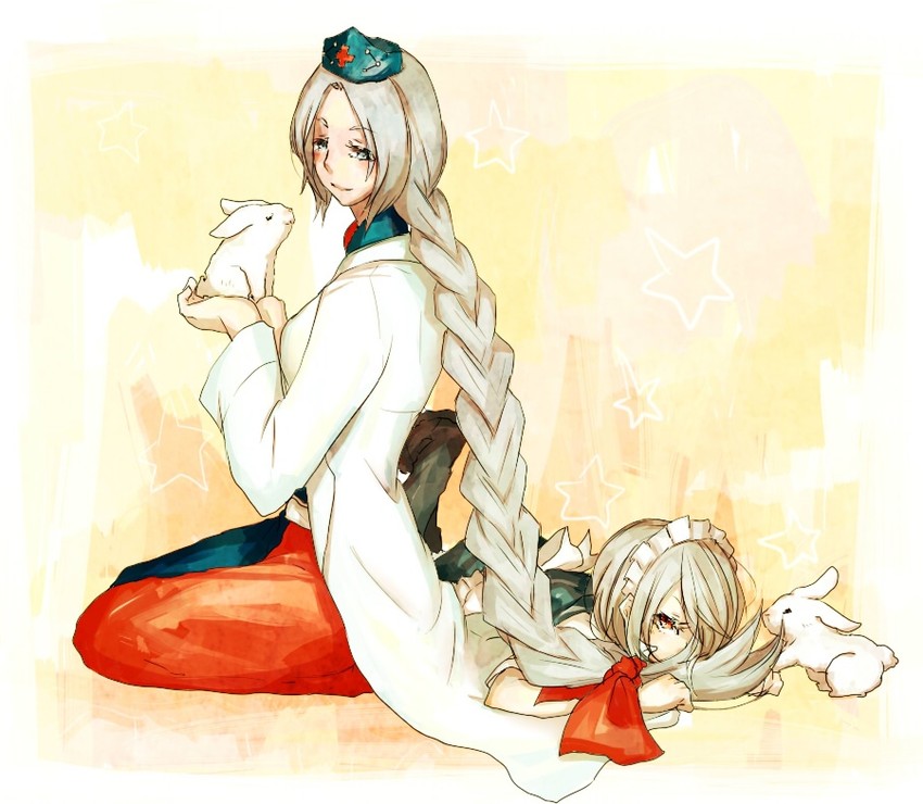 izayoi sakuya and yagokoro eirin (touhou) drawn by kurau_kii