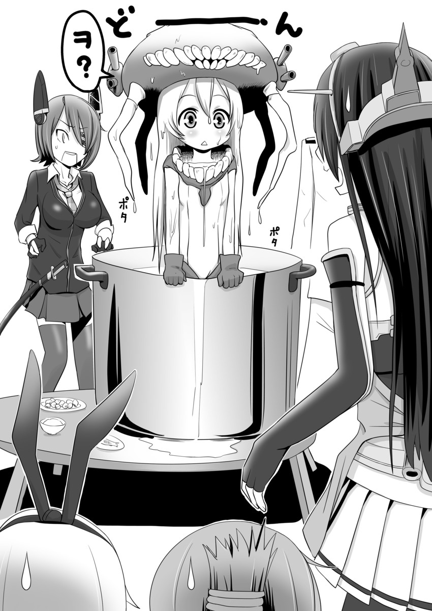 admiral, shimakaze, inazuma, tenryuu, nagato, and 1 more (kantai collection) drawn by ahenn