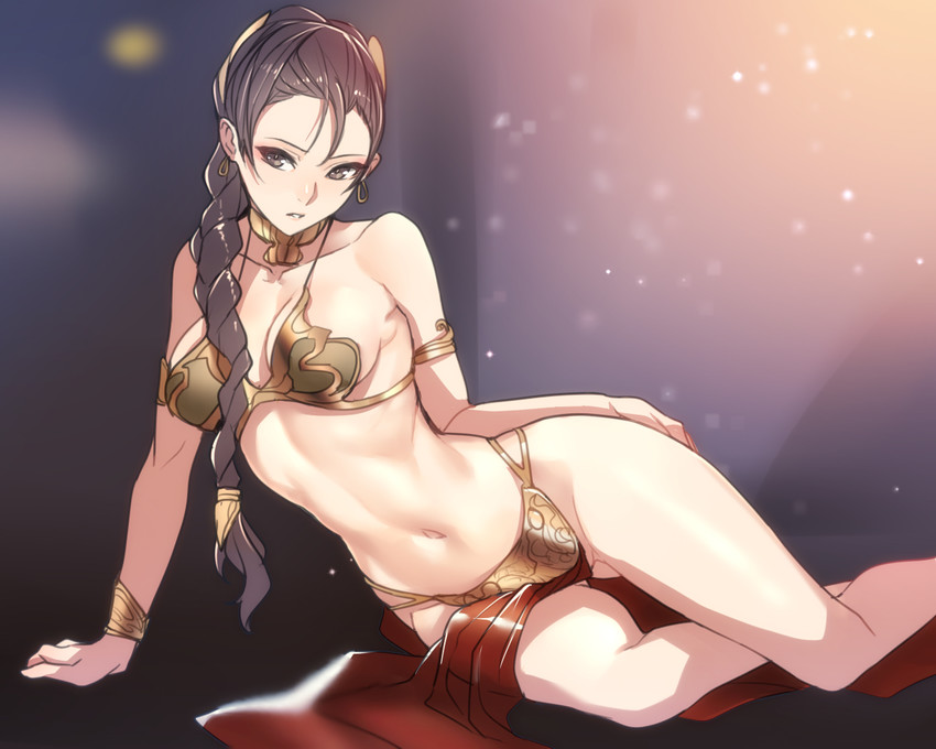 princess leia and huttslayer leia (star wars and 1 more) drawn by ban!_(bansankan)