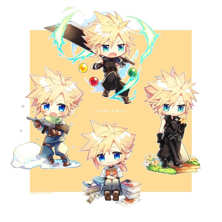 cloud strife (final fantasy and 4 more) drawn by shi3ashi3a