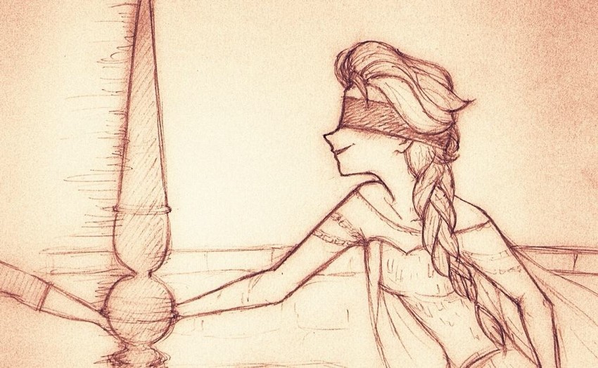 elsa and anna (frozen) drawn by nyamo