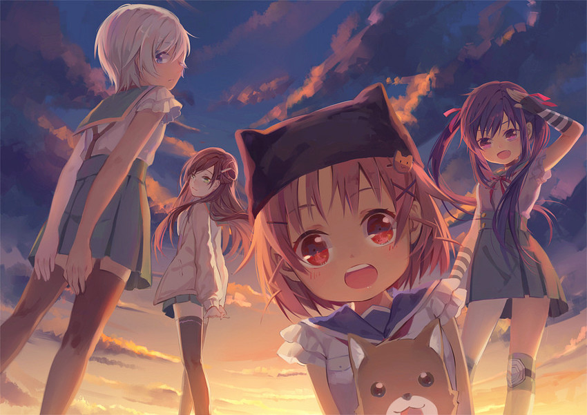 ebisuzawa kurumi, takeya yuki, wakasa yuuri, naoki miki, and taroumaru (gakkou gurashi!) drawn by yuxia_xianyin