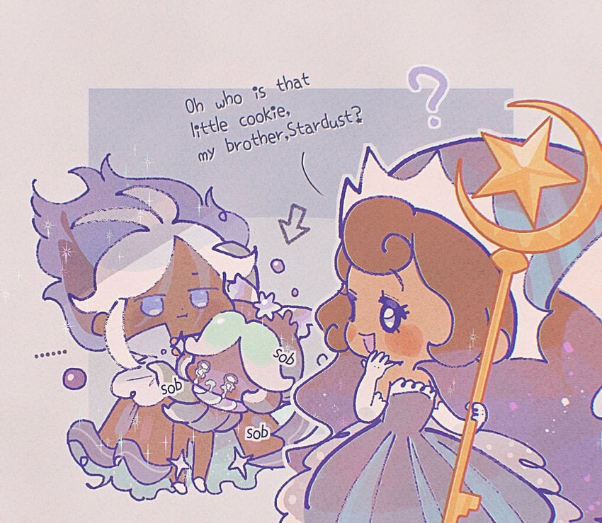 moonlight cookie, stardust cookie, and squid ink cookie (cookie run and 1 more) drawn by ishrkut