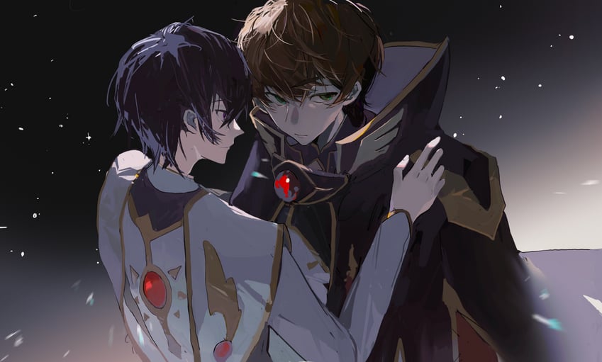 lelouch vi britannia and kururugi suzaku (code geass) drawn by kuma_(yoooooooo152)
