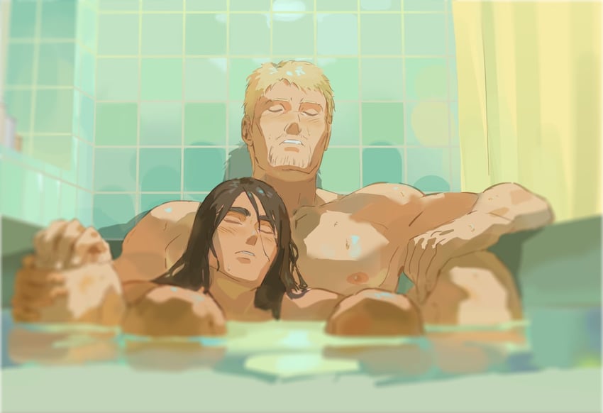 eren yeager and reiner braun (shingeki no kyojin) drawn by emeraldwan34590