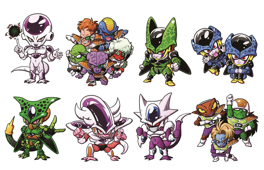 frieza, cell, final form frieza, perfect cell, cooler, and 10 more (dragon ball and 1 more) drawn by shinomiya_akino