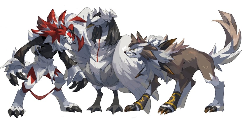 lycanroc, yagami iori, kusanagi kyou, swanna, and kagura chizuru (pokemon and 1 more) drawn by xiaopizi32439