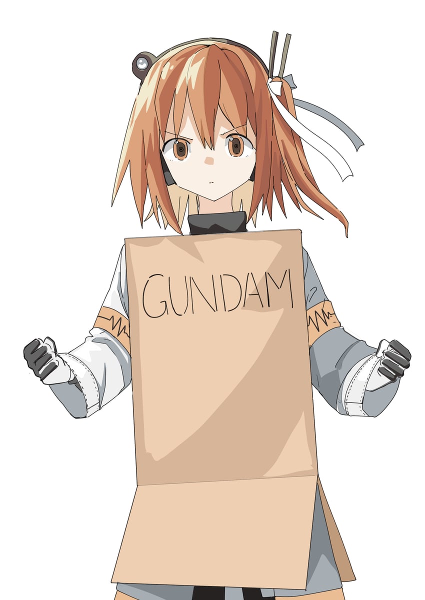 adachi rei and cardboard box gundam (utau and 1 more) drawn by microa