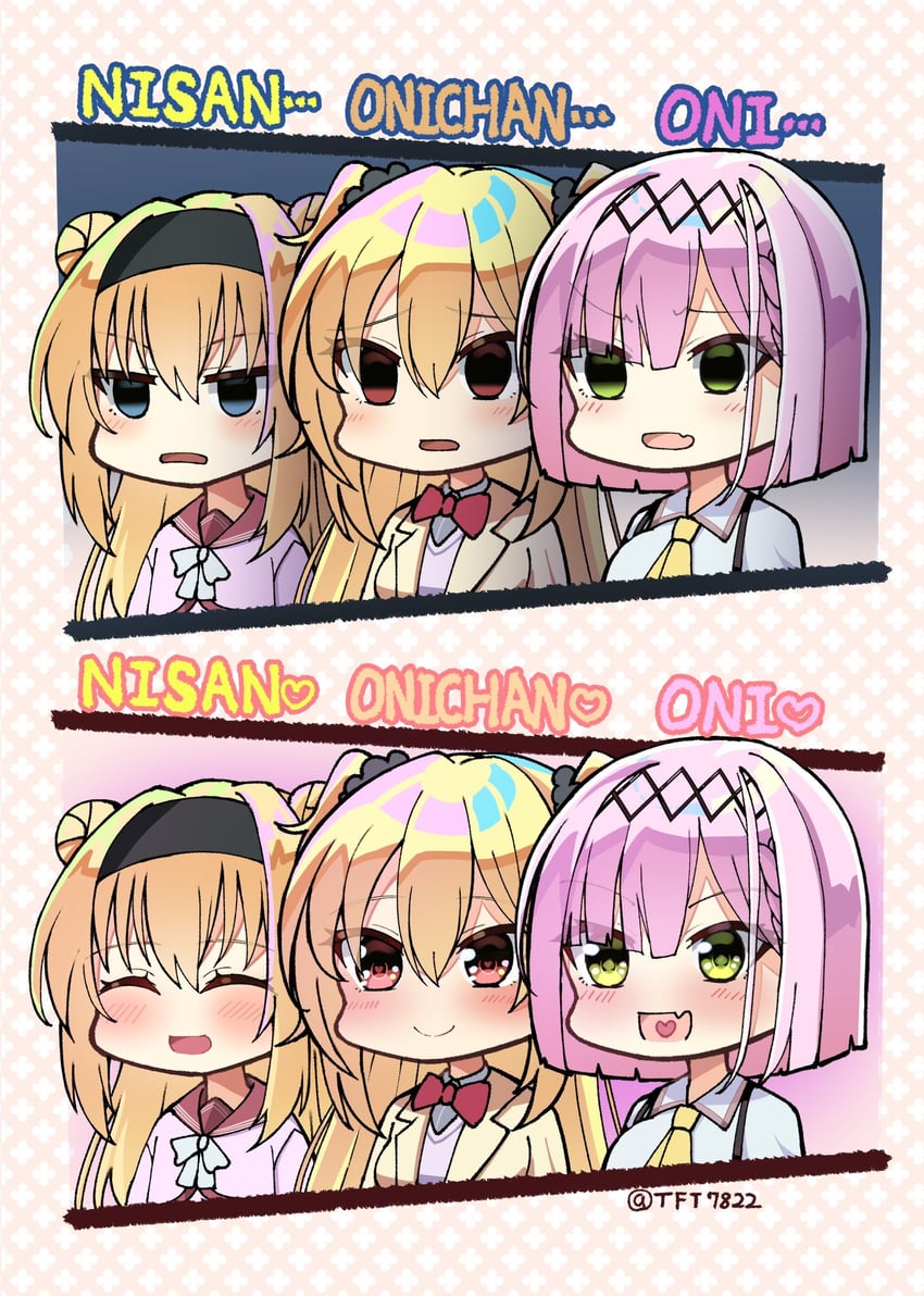 arihara nanami, tanikaze amane, and chitose sana (tenshi souzou re-boot! and 3 more) drawn by tft_(tft7822)