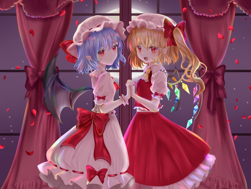 remilia scarlet and flandre scarlet (touhou) drawn by kitty_(3kittie9)