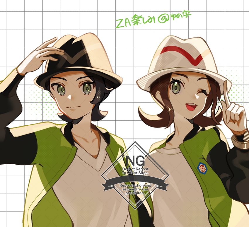 harmony and paxton (pokemon and 1 more) drawn by onigiri_yumi09