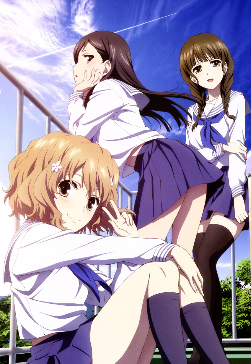 matsumae ohana, oshimizu nako, and tsurugi minko (hanasaku iroha) drawn by ishii_yuriko