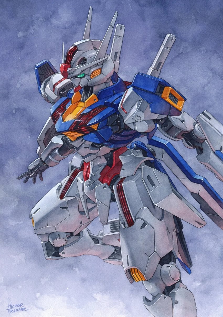 gundam aerial (gundam and 1 more) drawn by hector_trunnec