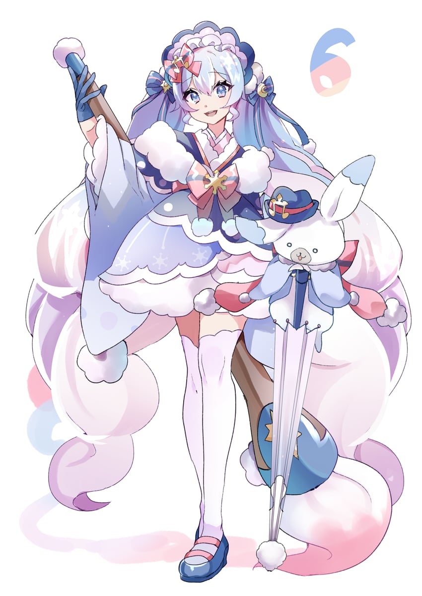 hatsune miku, yuki miku, and rabbit yukine (vocaloid) drawn by kusunokimizuha