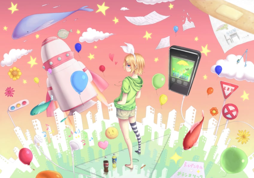 kagamine rin (vocaloid and 2 more) drawn by hiroki_eiki