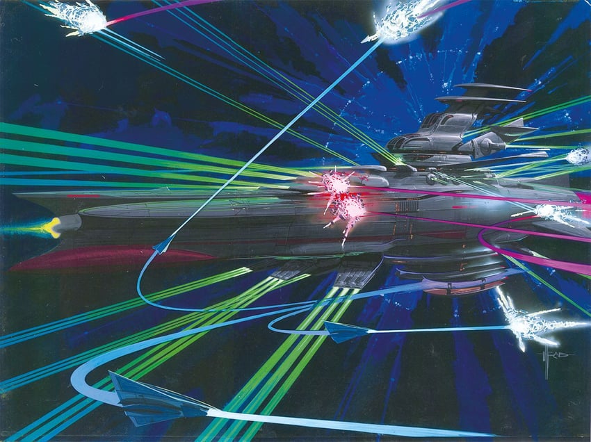 uchuu senkan yamato and 1 more drawn by syd_mead