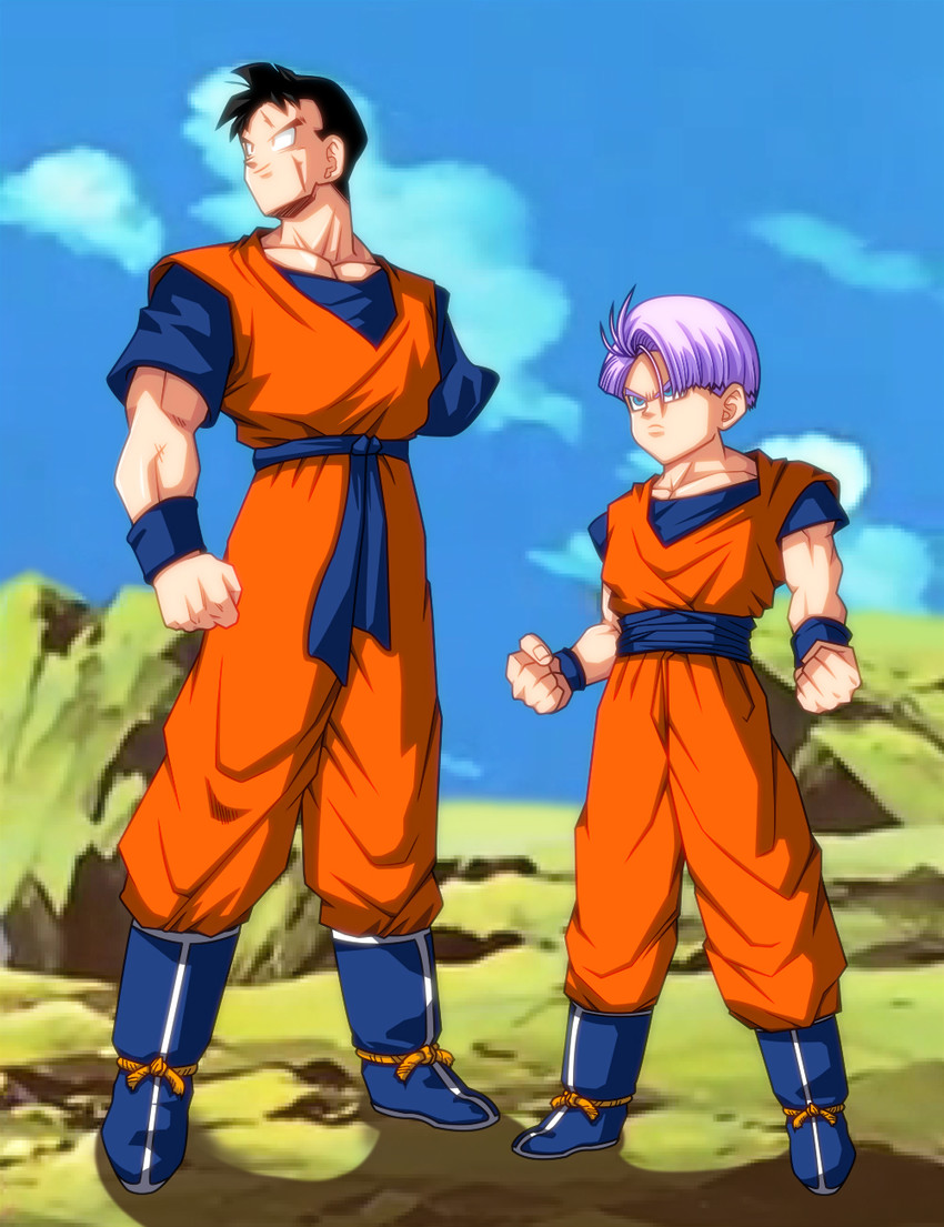 son gohan and trunks (dragon ball and 1 more) drawn by onigiri_(niyake)