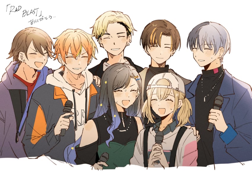 shinonome akito, shiraishi an, aoyagi touya, azusawa kohane, tono arata, and 2 more (project sekai) drawn by fuyunoniwapjsk