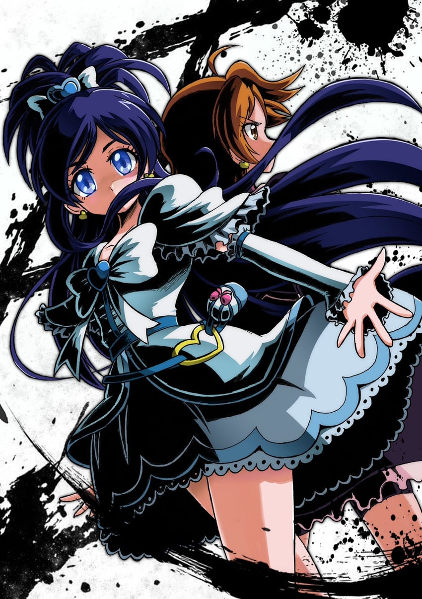 misumi nagisa, yukishiro honoka, cure black, and cure white (precure and 2 more) drawn by wakabayashi_makoto