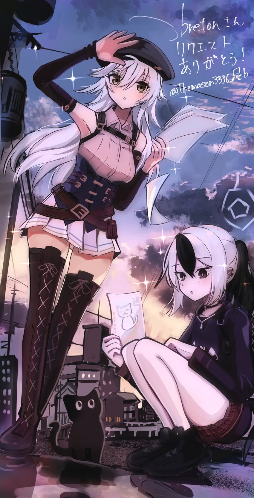 kayoko and fie claussell (blue archive and 2 more) drawn by thomason366