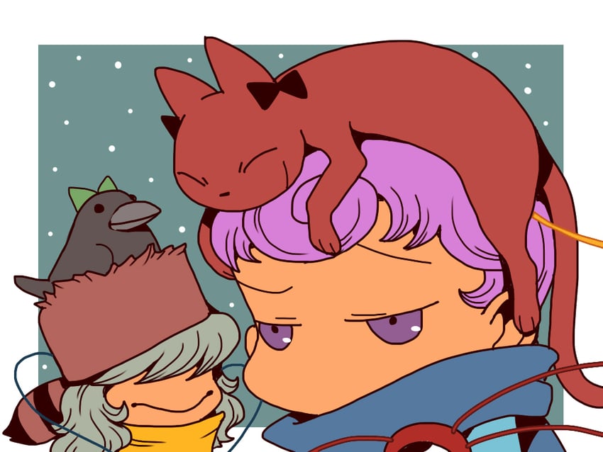 komeiji koishi, komeiji satori, kaenbyou rin, and reiuji utsuho (touhou) drawn by onikobe_rin