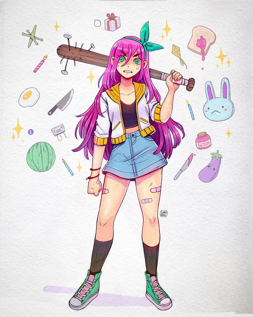 aubrey, mr. plantegg, and forest bunny (omori) drawn by lord_griselda