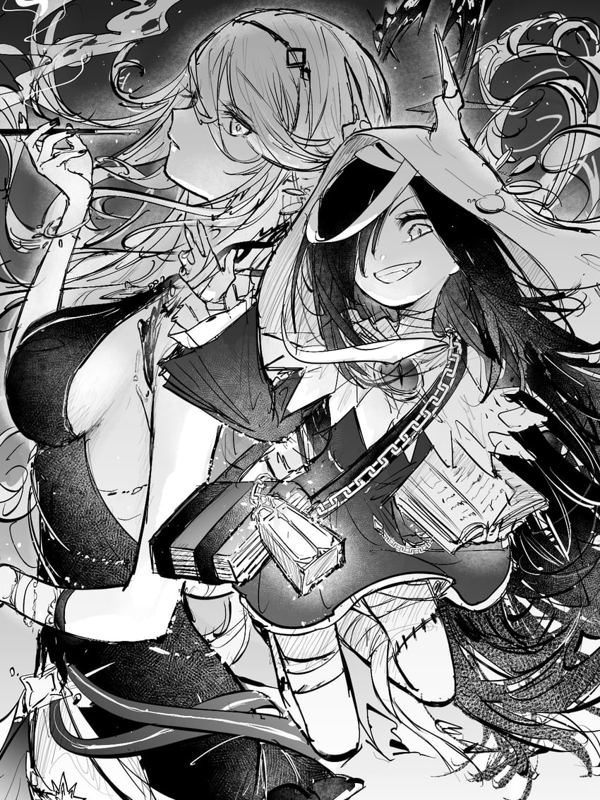 tenne miko and sakuraba seira (heaven burns red) drawn by kulfiq