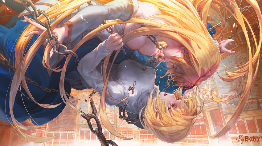 arcueid brunestud, neco-arc, archetype earth, michael roa valdamjong, and kischur zelretch schweinorg (tsukihime) drawn by b.c.n.y.