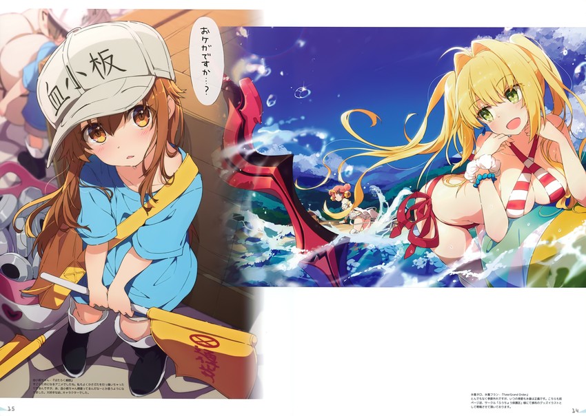 nero claudius, frankenstein's monster, and platelet (fate and 2 more) drawn by ogipote