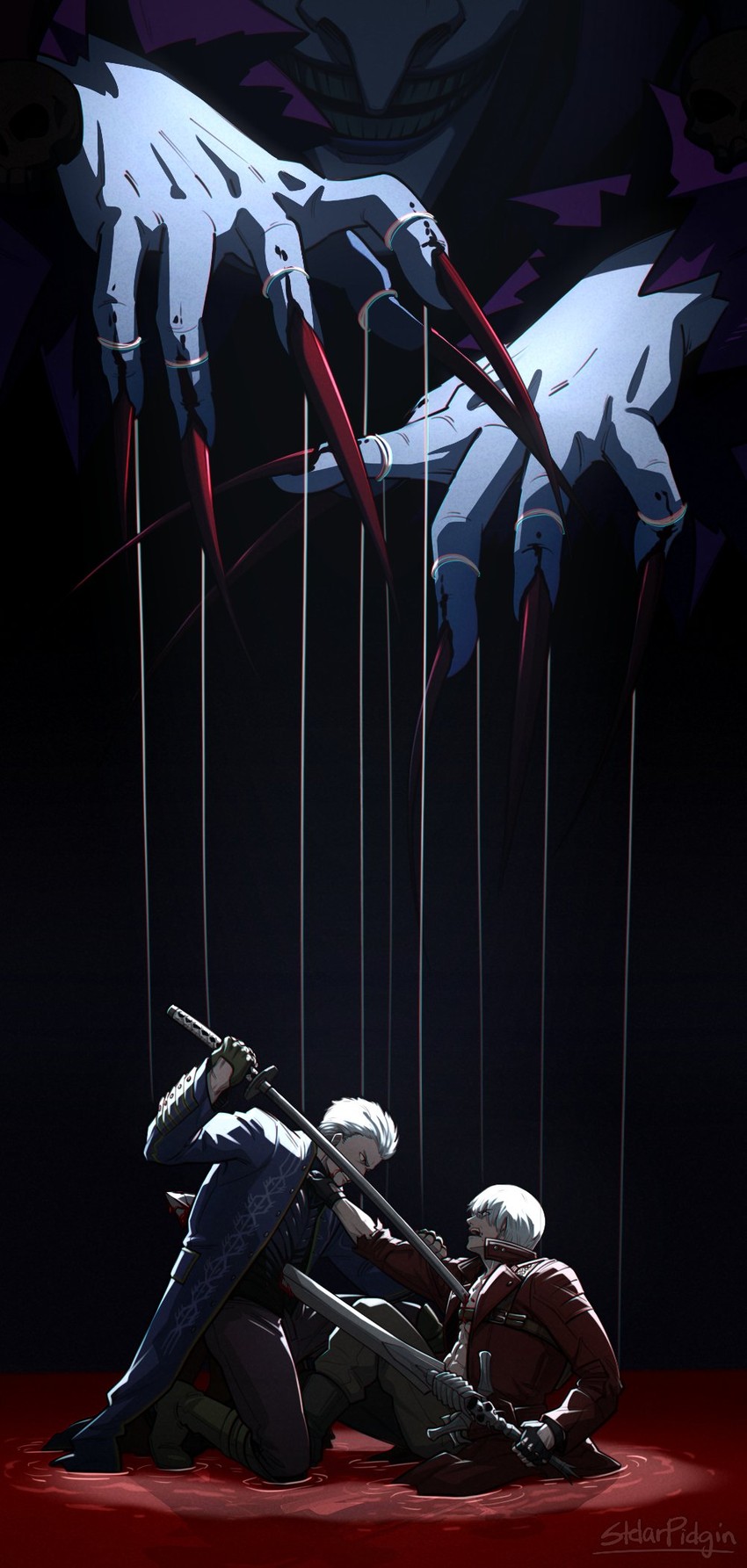 dante, vergil, and jester (devil may cry and 1 more) drawn by stelarpidgin