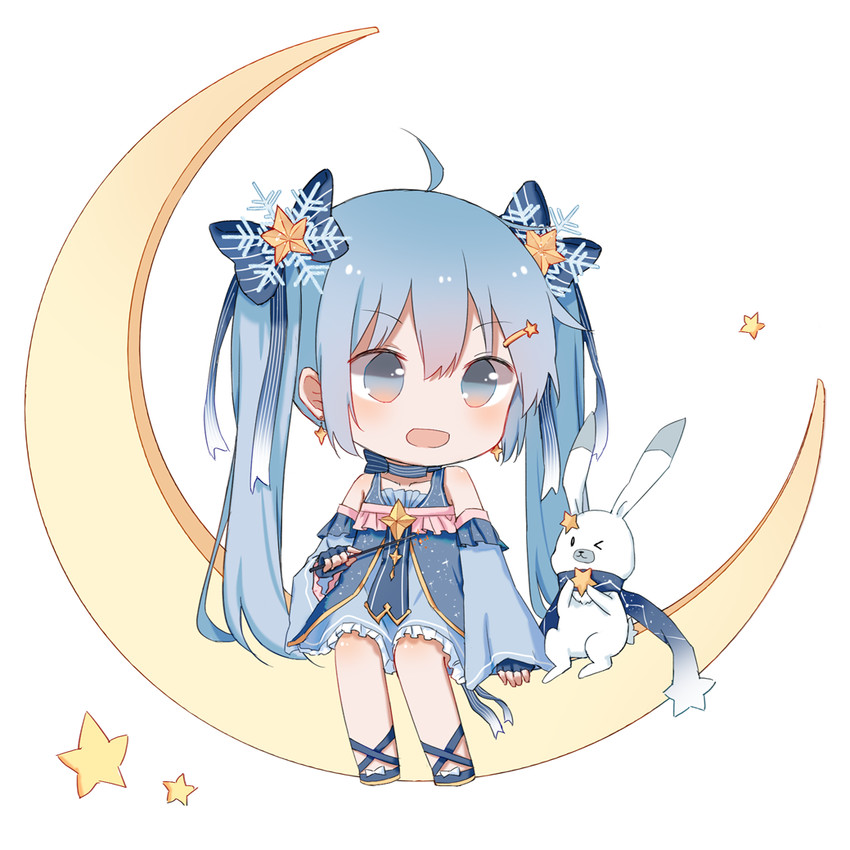 hatsune miku, yuki miku, and rabbit yukine (vocaloid and 1 more) drawn by yumo_(mimengfeixue)