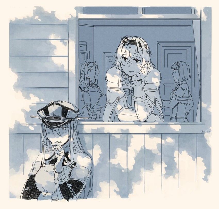 admiral, bismarck, warspite, ark royal, and nelson (kantai collection) drawn by weidashming