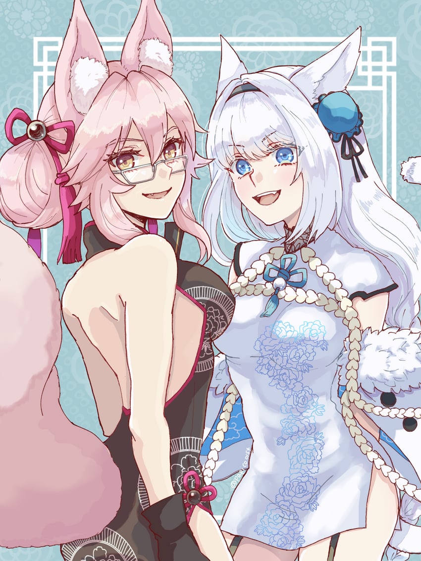 tamamo, koyanskaya, and dobrynya nikitich (fate and 1 more) drawn by papico0154