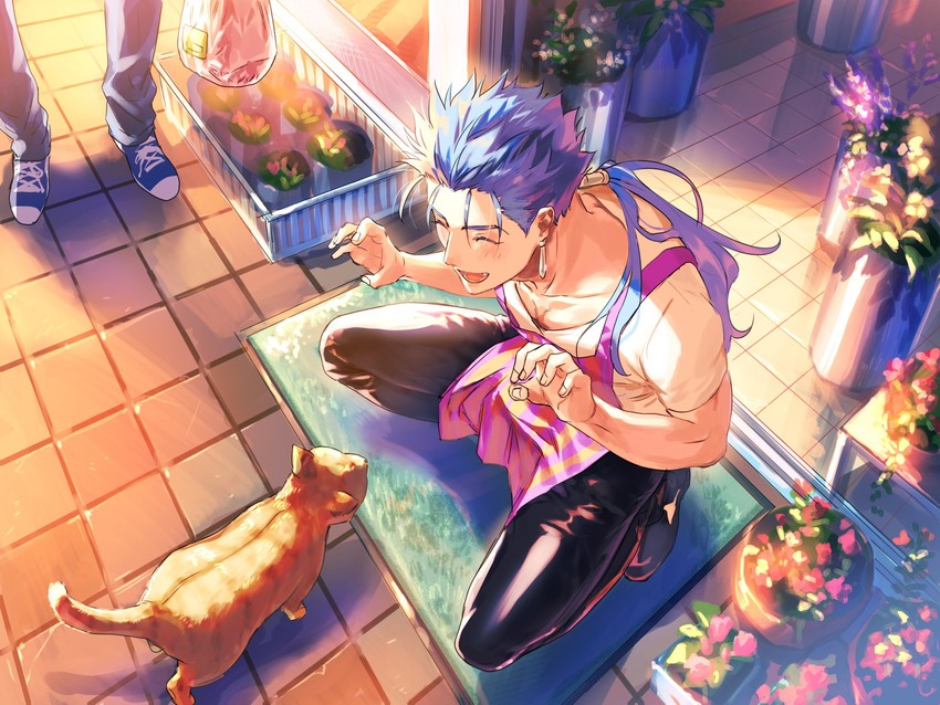 cu chulainn (fate and 2 more) drawn by bikkusama