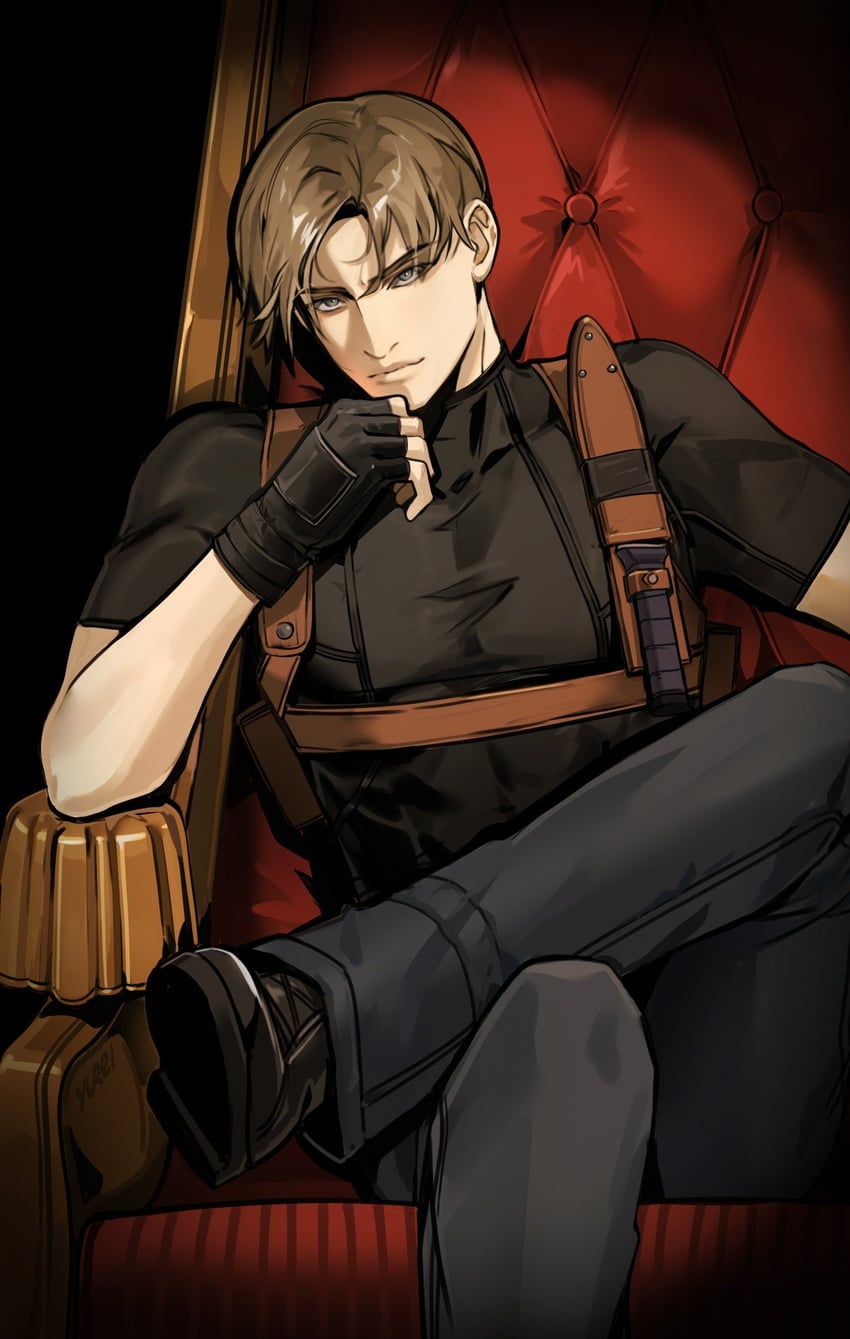 leon s. kennedy (resident evil and 1 more) drawn by y-u-r-e-i