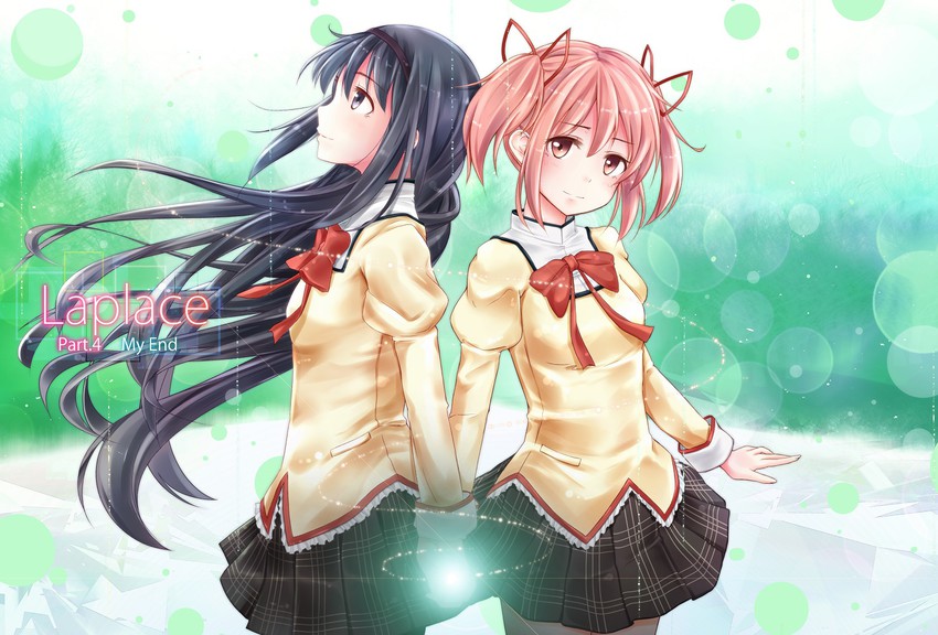 akemi homura and kaname madoka (mahou shoujo madoka magica) drawn by menuet