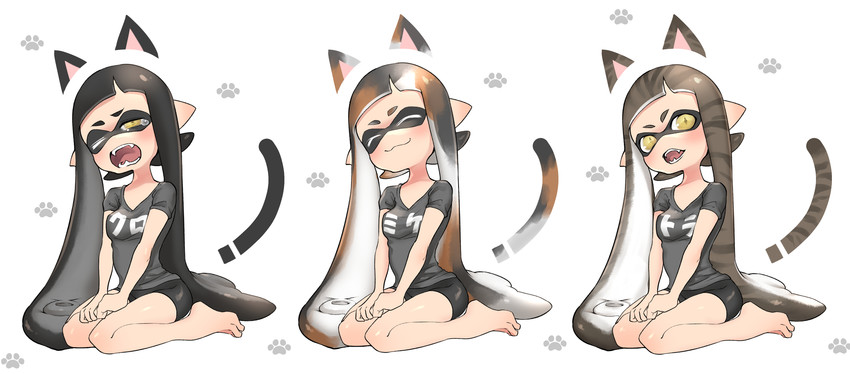 inkling player character and inkling girl (splatoon and 1 more) drawn by puchiman
