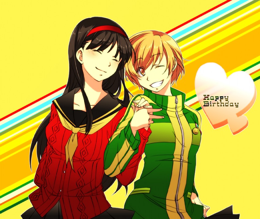 satonaka chie and amagi yukiko (persona and 1 more) drawn by mogiko