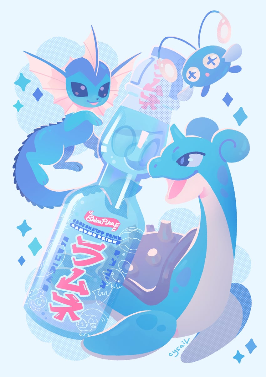 vaporeon, lapras, chinchou, chimecho, and lechonk (pokemon) drawn by cryotters