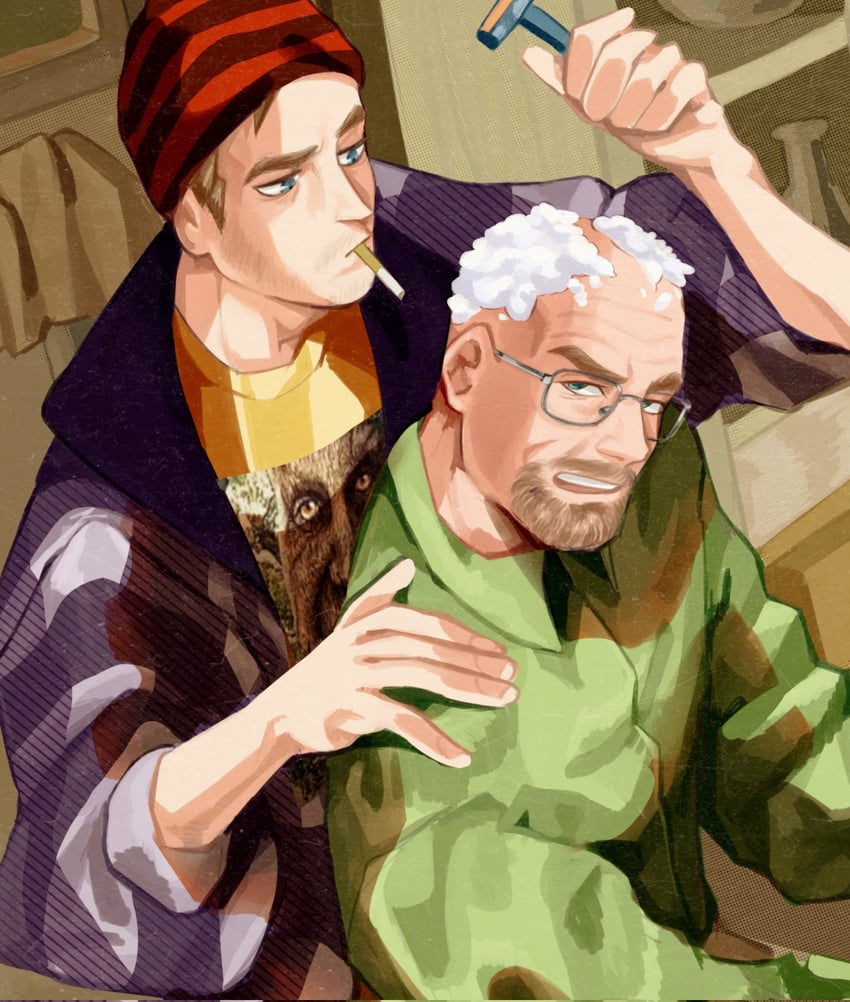 walter white and jesse pinkman (breaking bad and 1 more) drawn by sutsx777