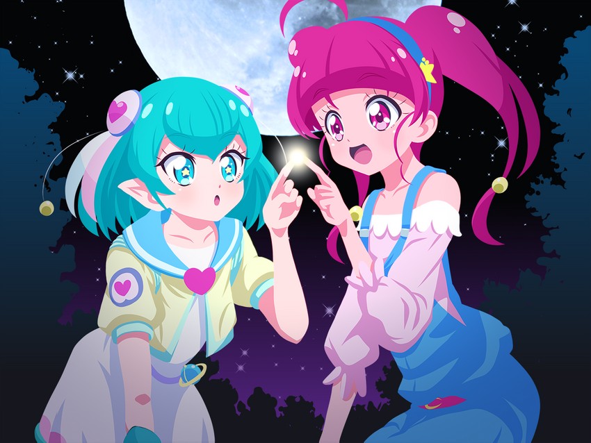 hagoromo lala and hoshina hikaru (precure and 2 more) drawn by sabo10