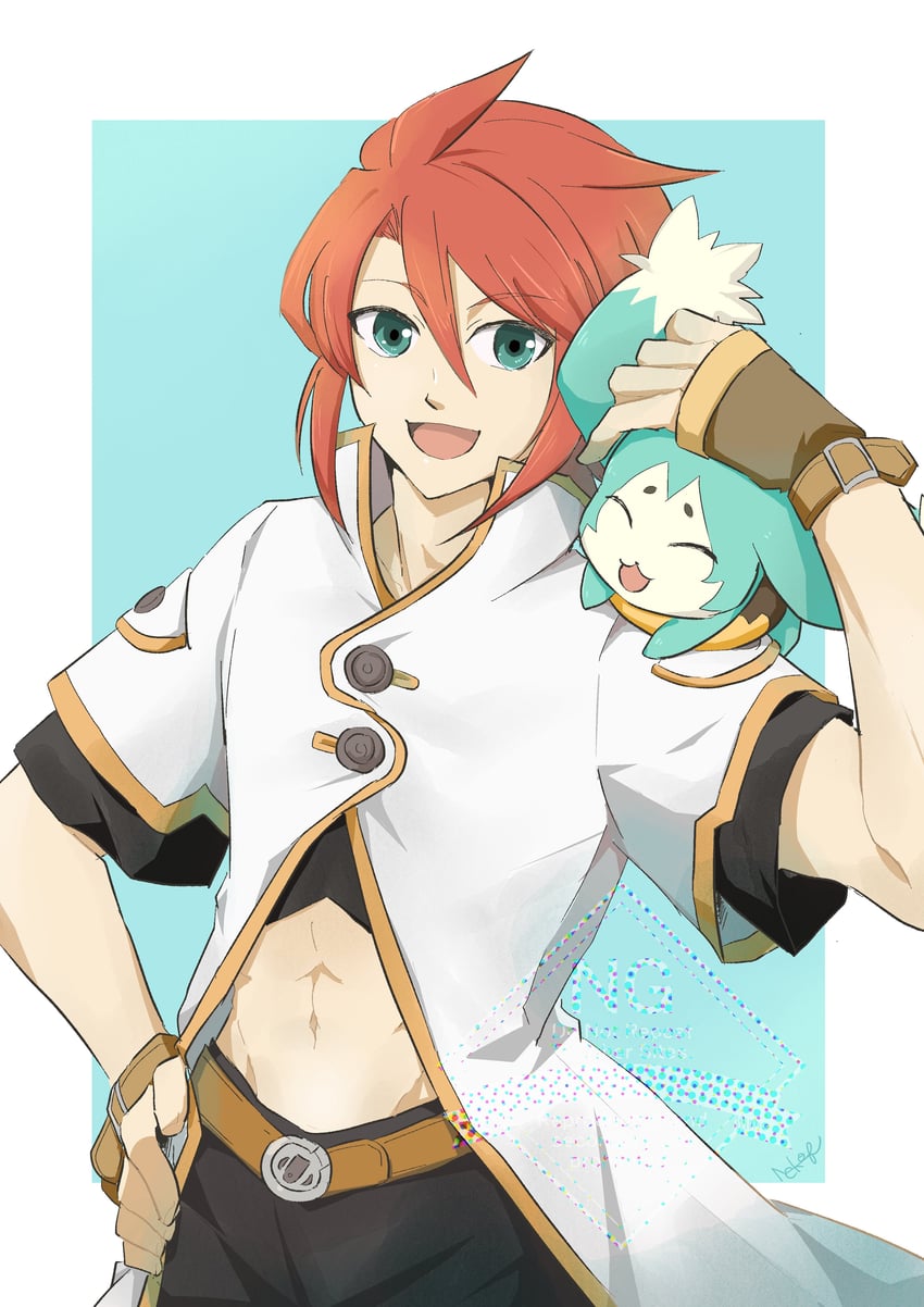 luke fon fabre and mieu (tales of and 1 more) drawn by akanekokinoko