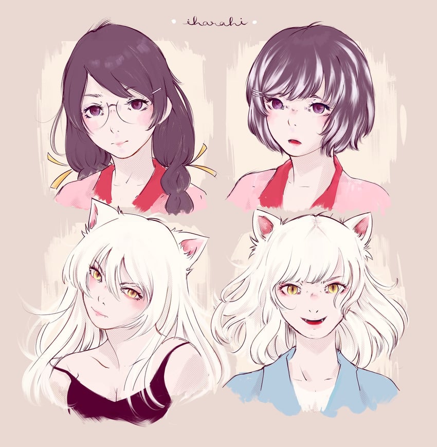 hanekawa tsubasa and black hanekawa (monogatari and 3 more) drawn by buhodebolsillo