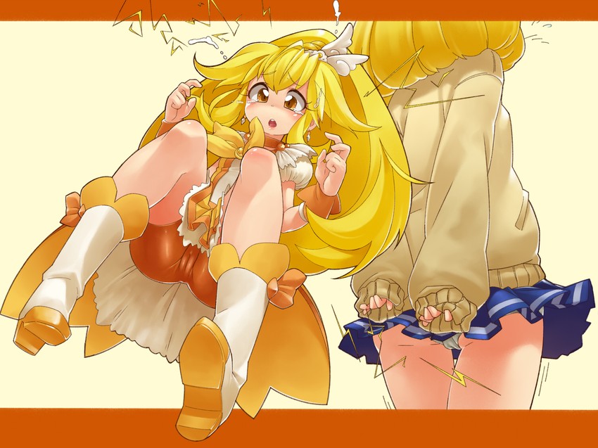 kise yayoi and cure peace (precure and 1 more) drawn by 92kuni92