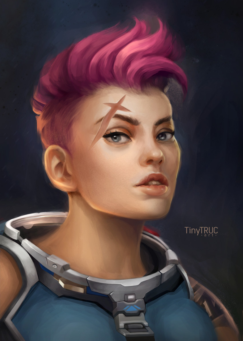 zarya (overwatch and 1 more) drawn by tiny_thanh_truc