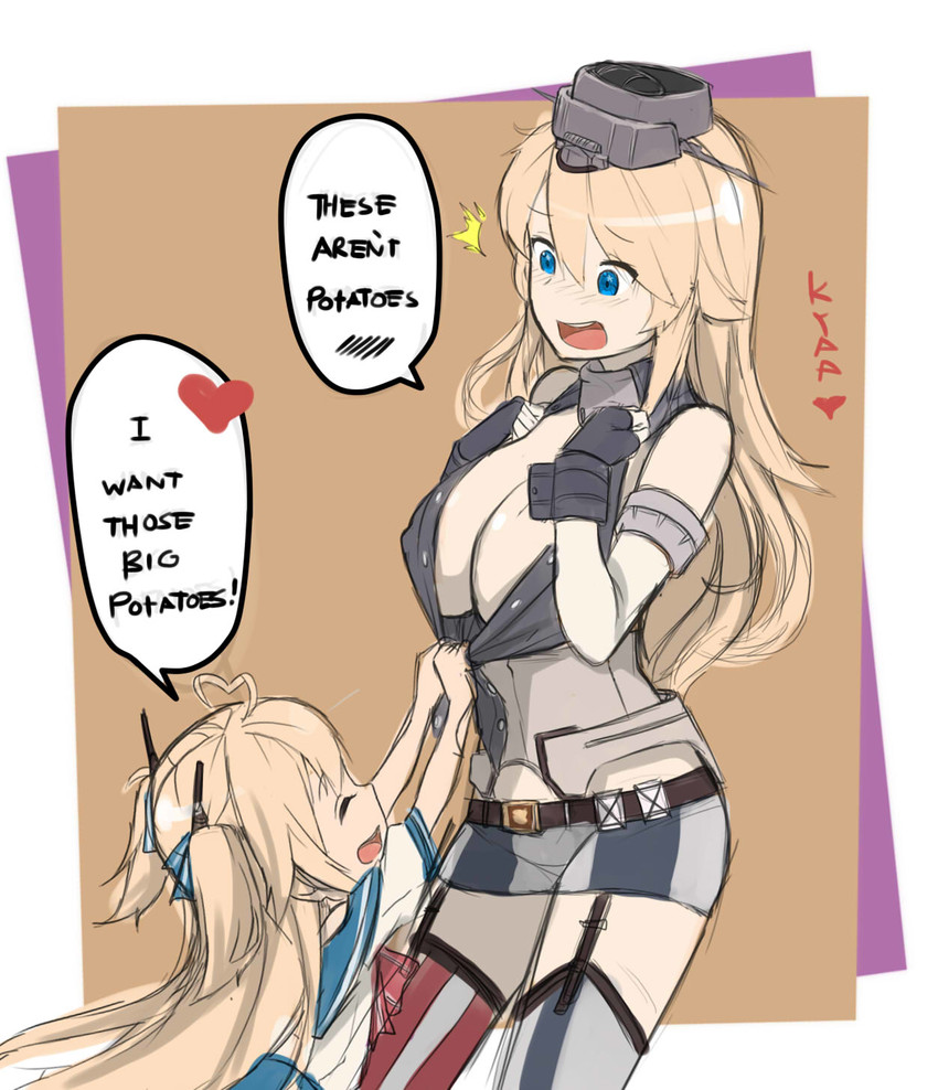 iowa and o'bannon (kantai collection and 1 more) drawn by keiryuu_seo