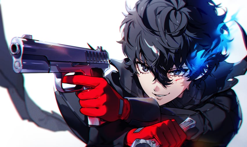 amamiya ren and joker (persona and 1 more) drawn by themoonrabbit