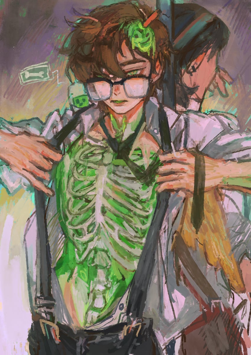 quackity, slimecicle, and slime (minecraft and 2 more) drawn by quanmingwu