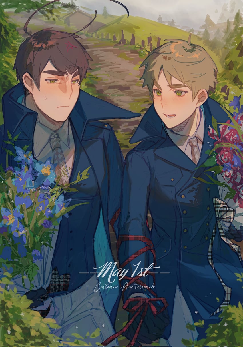united kingdom and scotland (axis powers hetalia) drawn by krank327
